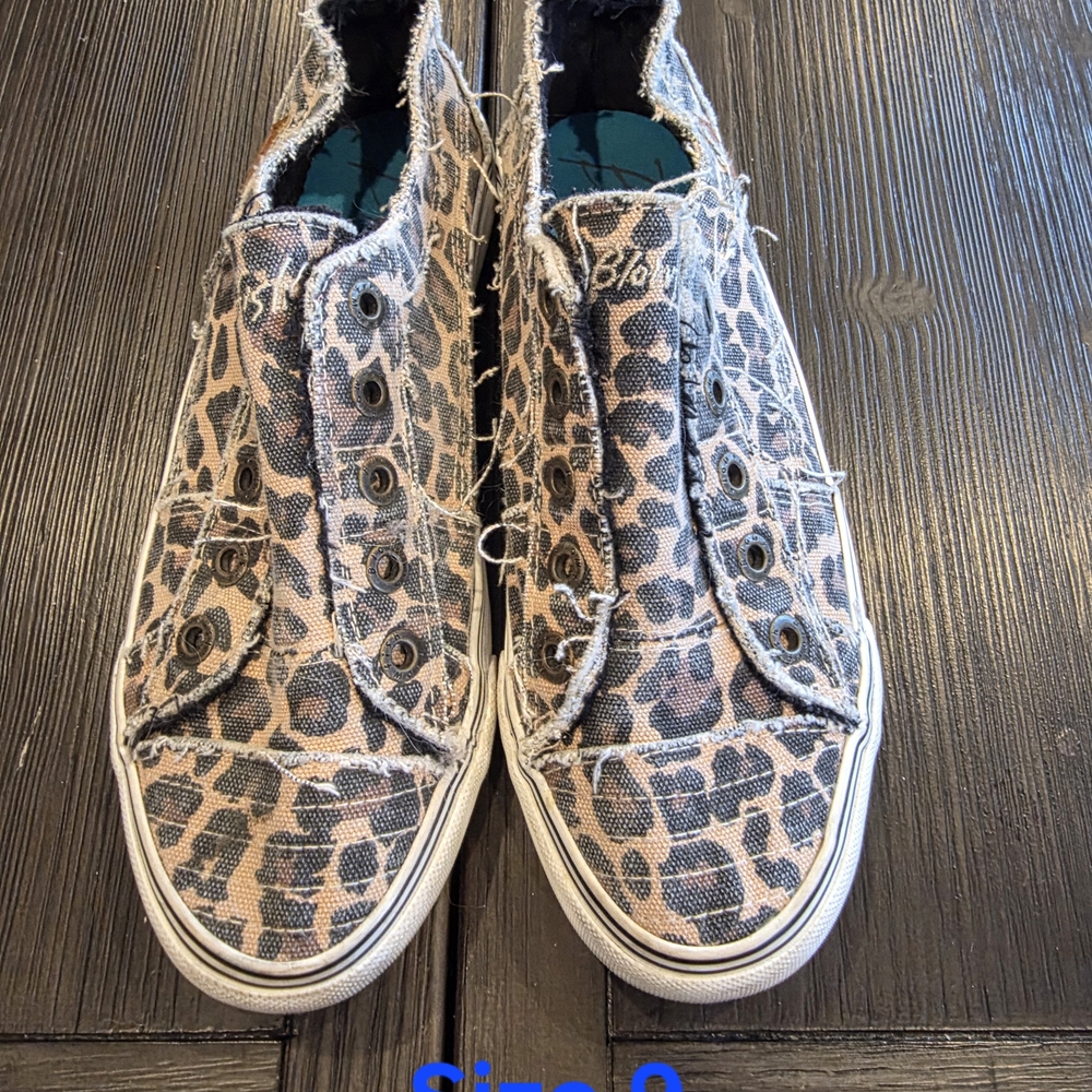 Leopard Print Slip-On Canvas Sneakers - Women's